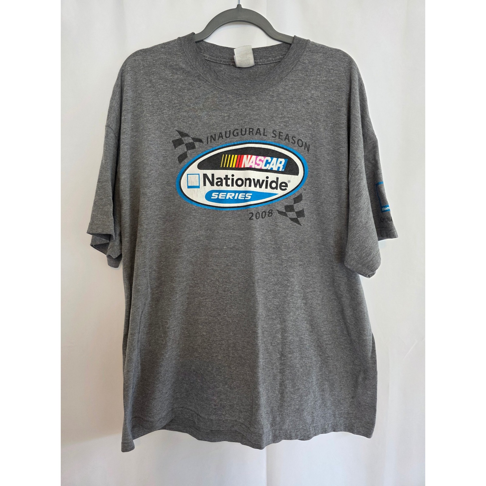 2008 Nascar Nationwide Series Inaugural Season T Shirt Men Gray Hanes Beefy